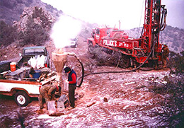 Exploratory drilling on possible gold mine in Nevada, USA